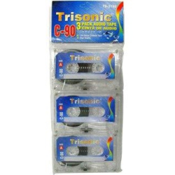 TRISONIC C90 Blank Audio Cassette Tape 90-Minutes 3-Pack