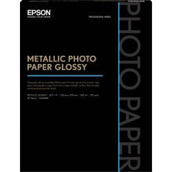 EPSON 8.5"x11 Metallic Glossy Photo Paper, 25 Sheets - (S045589)
