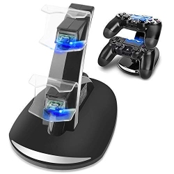DUMSAMKER Ps4 Controller Charger, Ps4 Slim /ps4 Pro /playstation 4 Charging Docking Station Stand, Dual USB Fast Charging Stand