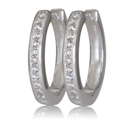 METALSMITHS STERLING Sterling Pave Set Cubic Huggies In Silver
