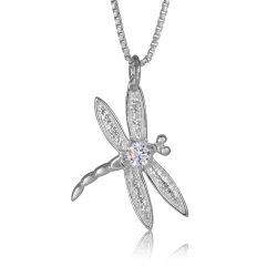METALSMITHS STERLING Sterling Cubic Dragonfly Pendant In Silver