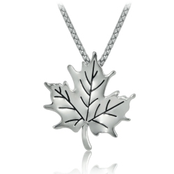 METALSMITHS STERLING Sterling Large Maple Leaf Slider Pendant In Silver