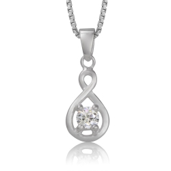 METALSMITHS STERLING Sterling Cross Over Loop Cubic Pendant In Silver