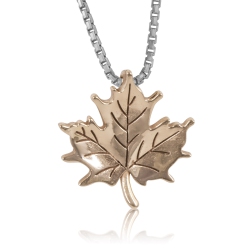 METALSMITHS STERLING Sterling Silver Rose Plate Maple Leaf Pendant In Gold