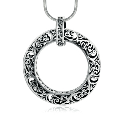 METALSMITHS STERLING Sterling Panos K Designs Large Scroll Link Fashion Pendant In Silver