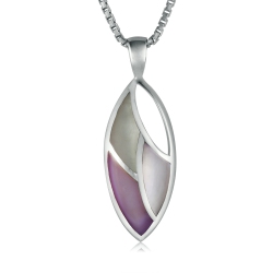 METALSMITHS STERLING 925 Sterling Mother Of Pearl Cutout Designer Pendant In Silver