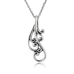 METALSMITHS STERLING Sterling Panos K Designs Scroll Pendant In Silver