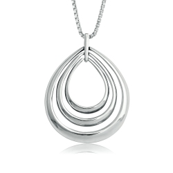 METALSMITHS STERLING Sterling Triple Teardrop Pendant In Silver
