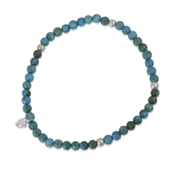 METALSMITHS STERLING Sterling Silver Synthetic Agate Bead Bracelet In Turquoise