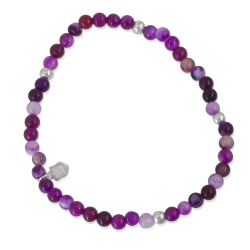 METALSMITHS STERLING Sterling Silver Agate Bead Bracelet In Pink