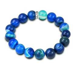 METALSMITHS STERLING Sterling Silver And Agate Bead Friendship Bracelet In Blue