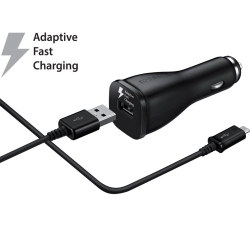 CSMART Qc2.0 15W Adaptive Fast Car Charger Set & Mirco USB Cable for Samsung Galaxy S4 S6 S7 Edge Plus / Note 4 5 Edge In Black