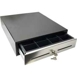 ANGEL CANADA Angel Pos 16" X 14" Automatic Open Portable Ca & Us Bill Point Of Sale Cash Drawer With Key-Lock & Stainless Steel Front