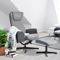 FURNITURER Kerney Manual Swivel Recliner With Ottoman