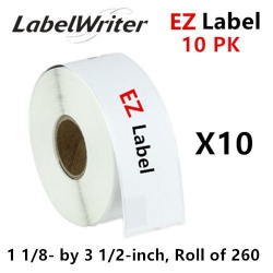 EZLABEL Dymo Compatible 30320 Self-Adhesive Address Labels 1-1/8 X 3-1/2 - 10 Pack In White
