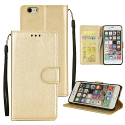 CSMART [Cs] Iphone 5 / 5S Case, Magnetic Leather Folio Wallet Flip Case Cover With Card Slot In Gold