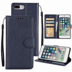 CSMART [Cs] Iphone 7 Plus / 8 Plus Case, Magnetic Leather Folio Wallet Flip Case Cover With Card Slot In Navy