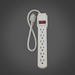 XTRICITY 3-70600 6 Outlets Power Bar Power Strip With 1.5Ft 14/3 Gauge Cord In Grey