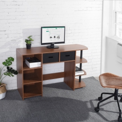 FURNITURER Computer Desk Modern L-Shaped Desk Corner Computer Desk PC Latop Study Table Workstation Wood Gaming Desk Oak