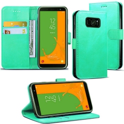 CSMART [Cs] Samsung Galaxy S7 Case, Magnetic Leather Folio Wallet Flip Case Cover With Card Slot In Teal