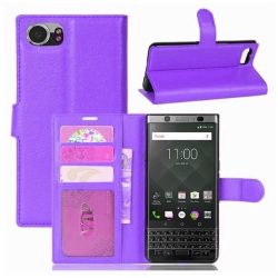CSMART [Cs] Blackberry Keyone Key1 Case, Magnetic Leather Folio Wallet Flip Case Cover With Card Slot In Purple