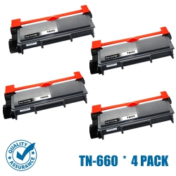 PRINTER PRO 4 Pack Brother Tn660/tn-660/tn630 Toner Cartridge-Brother Printer Hl-L2340/l2360/l2380/dcp-L2520/mfc-L2700 In Black