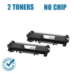 PRINTER PRO 2 Pack Brother Tn760/tn-760/tn730 (No Chip) Toner Cartridge-Brother Printer Mfc-L2710/l2730/hl-L2390/l2370 In Black