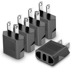 BRENDA 5PCs Us/au to European Eu Travel Charger Adapter Plug Outlet Converter In Black