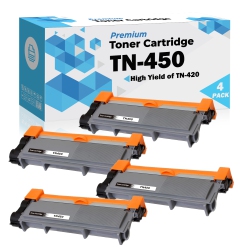 ULTRA TONER 4 Packs Deal Superior Brother Tn450 Compatible Toner Cartridge for Brother Printer In Black
