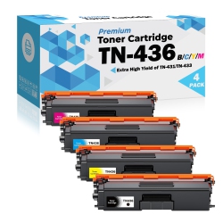 ULTRA TONER 4 Colors Combo - Superior Brother Tn436 Bk/m/y/c High Capacity Compatible Toner Cartridge-Brother Printer