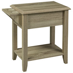 Contemporary Rectangular Telephone Stand with Storage & Cupholders - Dark Taupe