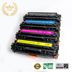 ULTRA TONER 4 Colors Combo - HP 305A (Ce410A, Ce411A, Ce412A, Ce413A) Bk/m/y/c Toner Cartridge Premium Quality！