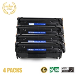 ULTRA TONER 4 Packs Deal HP 12A (Q2612) Toner Cartridge (Compatible With Canon 103, Canon 104) Premium Quality！ In Black