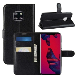 CSMART [Cs] Huawei Mate 20 Pro Case, Magnetic Leather Folio Wallet Flip Case Cover With Card Slot In Black