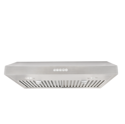 VESTA Chicago 750Cfm 30" Under Cabinet Range Hood With Stainless Steel Body, Single Motor, 3 Speeds Mechanical Button Control, Top Venting Methods