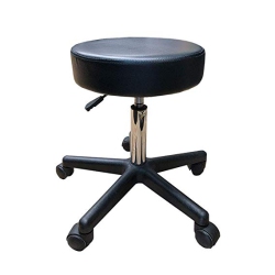 ANGEL POS Deluxe Round Adjustable Rolling Stool, Great for Spa Facial Massage Tattoo Doctor Technician Office Or Home In Black
