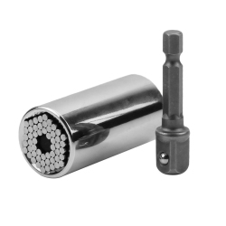 STANZ (Tm) 1/4" - 3/4" 7-19MM Universal Gator Socket Adapter Grip With 3/8" Power Drill Adapter Set