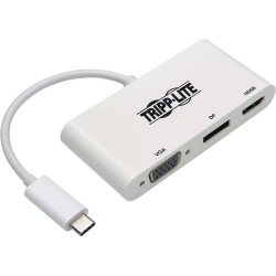 TRIPP LITE USB C to HDMI Displayport VGA Multiport Adapter 4K USB Type C In White