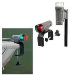 ATTWOOD MARINE Attwood Paddlesport Portable Navigation Light Kit - C-Clamp, Screw Down Or Adhesive Pad - In Gray