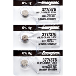 ENERGIZER 3 X 377 Watch Batteries, Sr626Sw Or 376 Battery