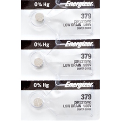 ENERGIZER 3 X 379 Watch Batteries, Sr521Sw Battery