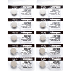 ENERGIZER 10 X 386 Watch Batteries, Sr43W Or 301 Battery