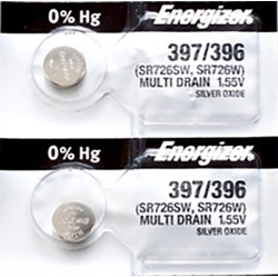 ENERGIZER 2 X 396 Watch Batteries, Sr726W Or 397 Battery