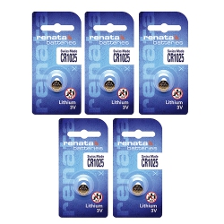 RENATA 5 X Cr1025 Batteries, Lithium Battery 1025