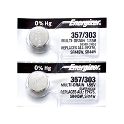 ENERGIZER 2 X 357 Watch Batteries, Sr44W Or 303 Battery
