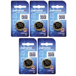 RENATA 5 X Cr2430 Batteries, Lithium Battery 2430