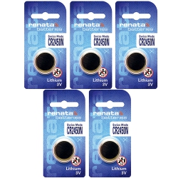 RENATA 5 X Cr2450 Batteries, Lithium Battery 2450