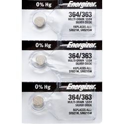 ENERGIZER 3 X 364 Watch Batteries, Sr621Sw Or 363 Battery