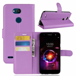 CSMART [Cs] Lg X Power 3 Case, Magnetic Leather Folio Wallet Flip Case Cover With Card Slot In Purple