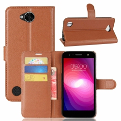CSMART [Cs] Lg X Power 2 Case, Magnetic Leather Folio Wallet Flip Case Cover With Card Slot In Brown